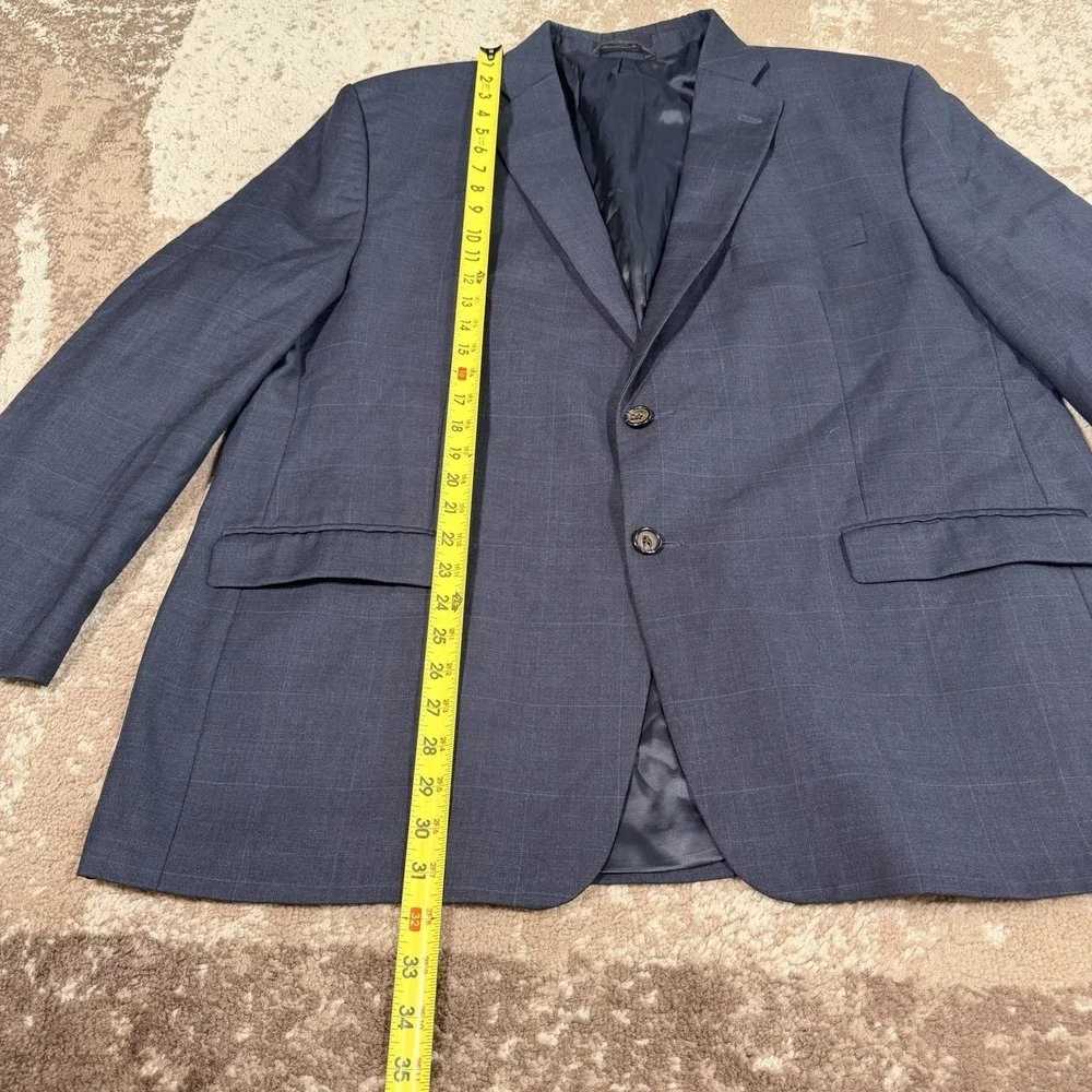 Lauren Ralph Lauren Blue Windowpane Suit Jacket Mens 50R Sport Coat Blazer